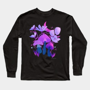 Mushrooms and Flowers Neon Long Sleeve T-Shirt